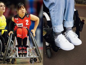 写真：車いすバスケットボール財満いずみ選手