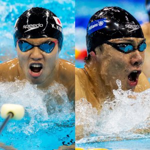 写真：競泳（知的障がいクラス）山口尚秀選手と（視覚障がいクラス）木村敬一選手