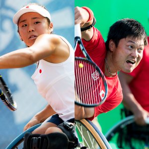 写真：車いすテニス上地結衣選手